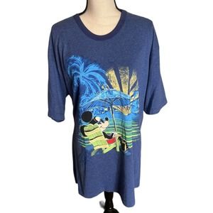 Men's Mickey Mouse At The Beach Blue Tee Disney Store XXL